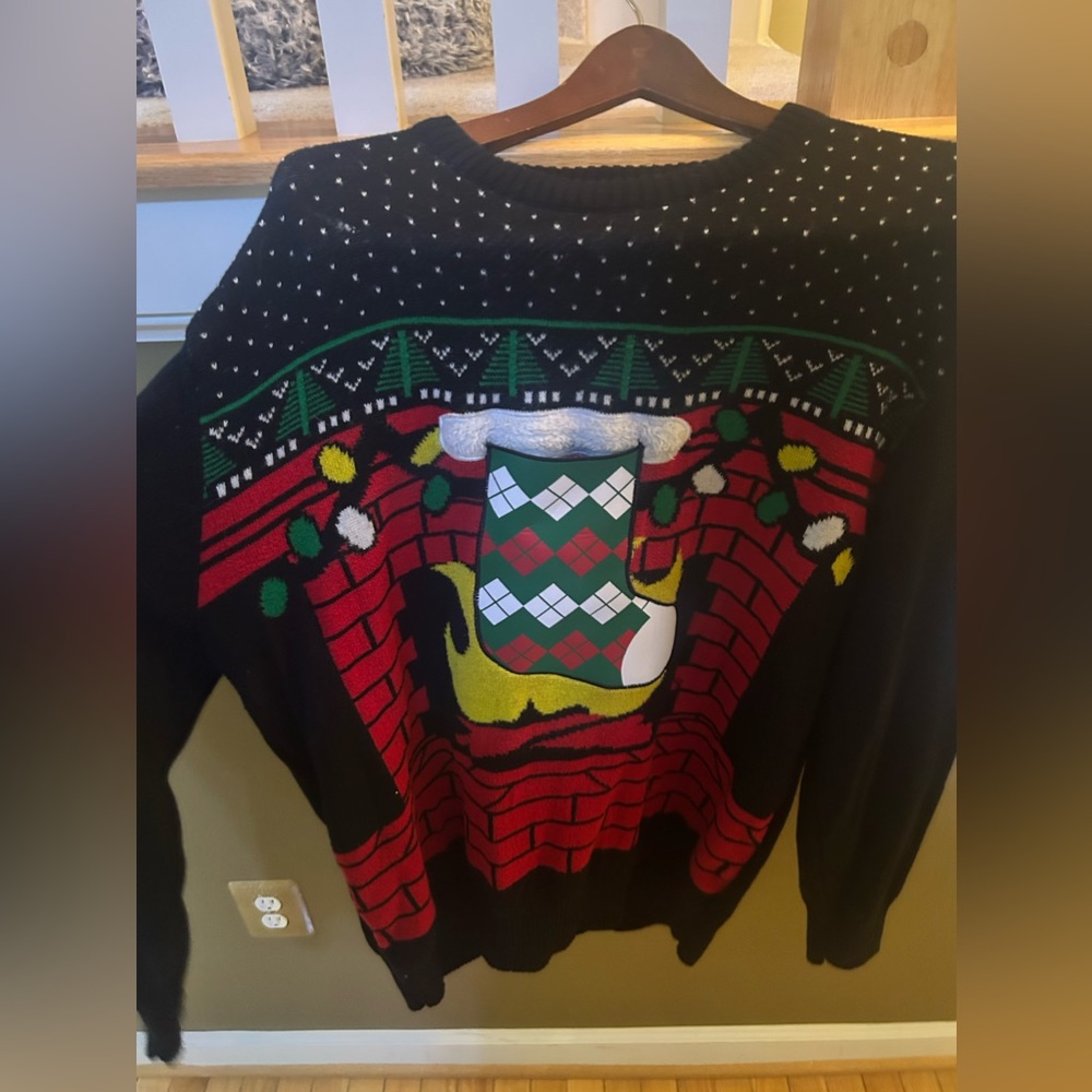 Amazon ugly Christmas sweater with center pocket for phone!